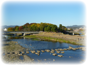 the Kamo-gawa river
